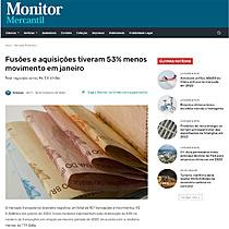 Fuses e aquisies tiveram 53% menos movimento em janeiro